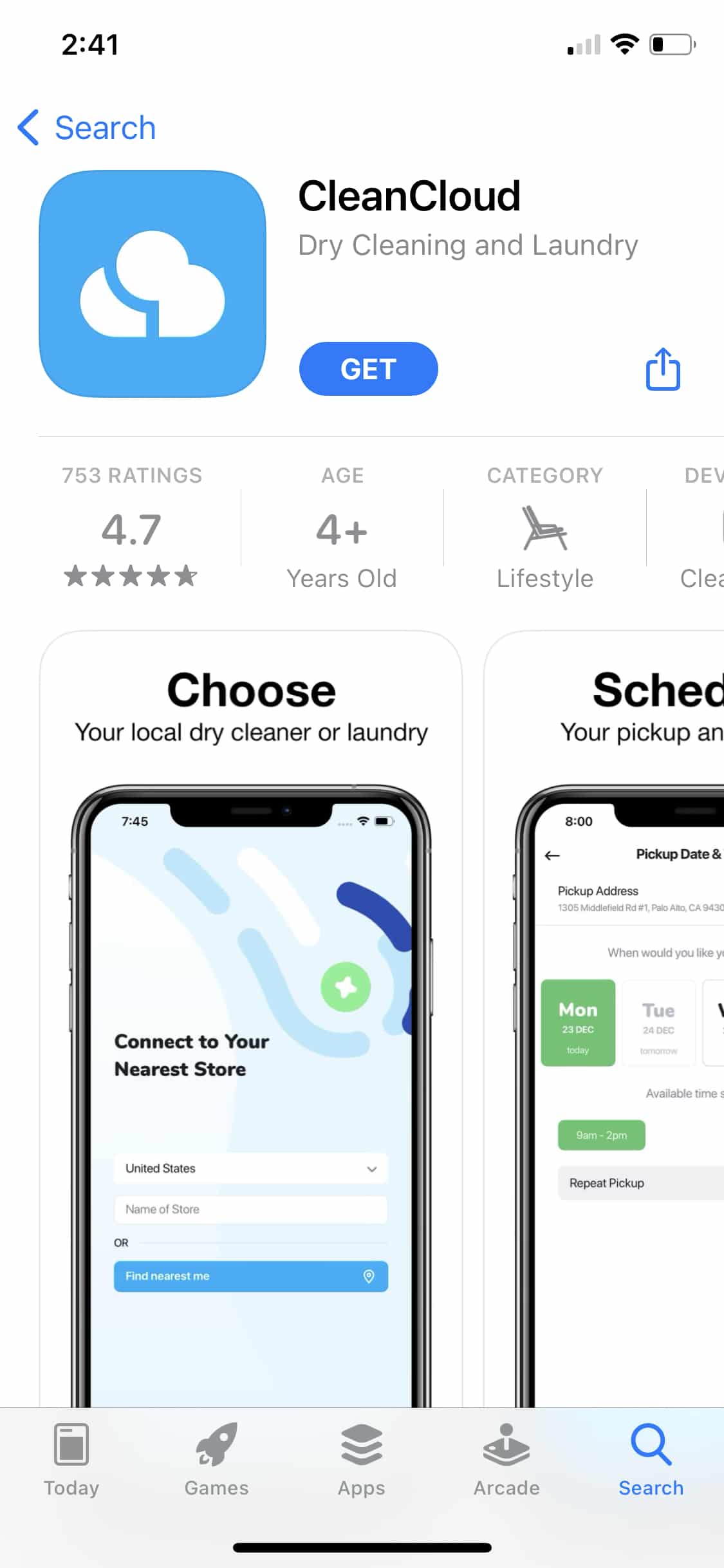 CleanCloud App App Store Screenshot